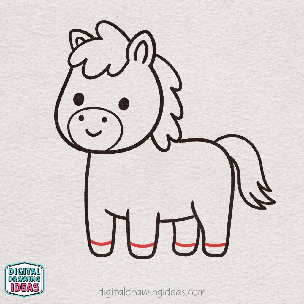how to draw a horse - cute horse drawing tutorial