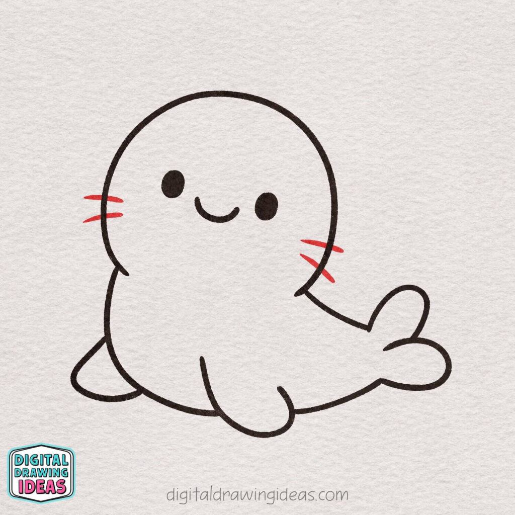 how to draw a seal - cute seal drawing tutorial