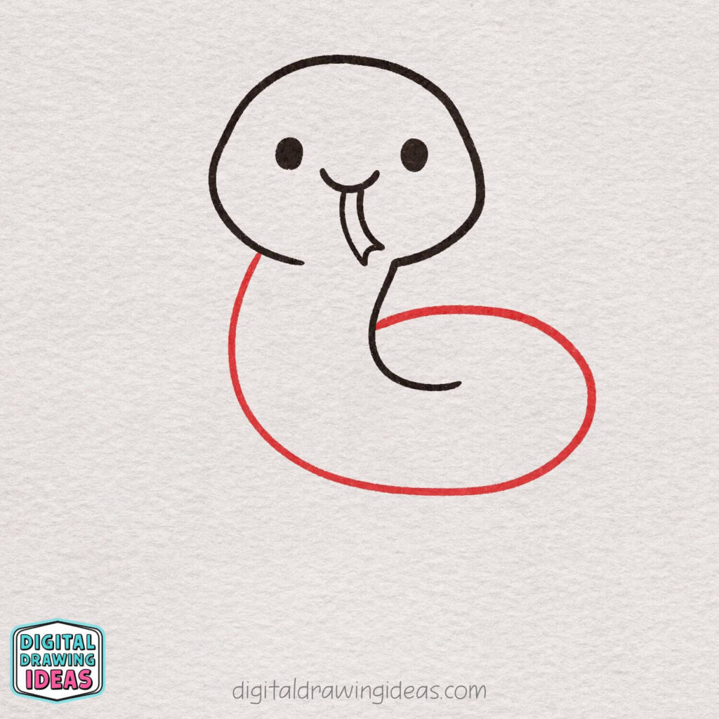 how to draw a snake - cute snake drawing tutorial
