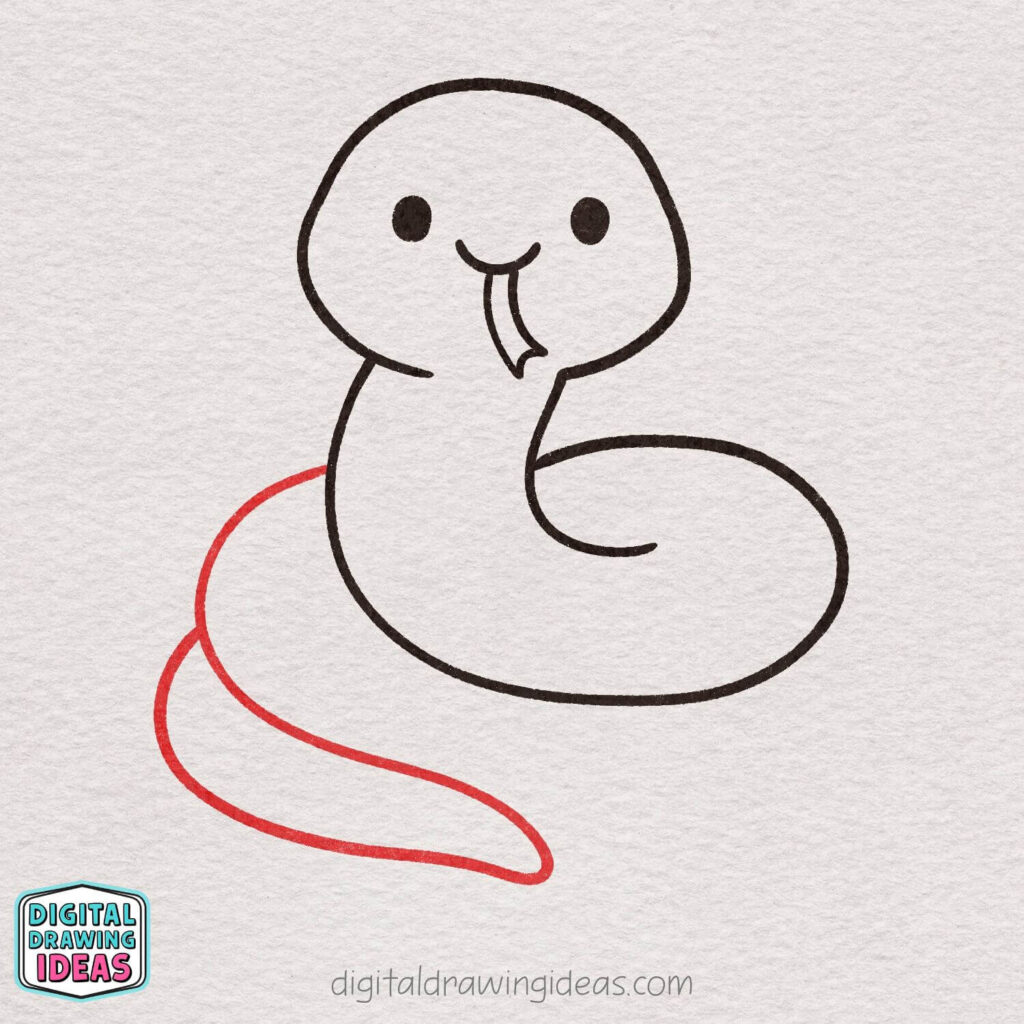 how to draw a snake - cute snake drawing tutorial