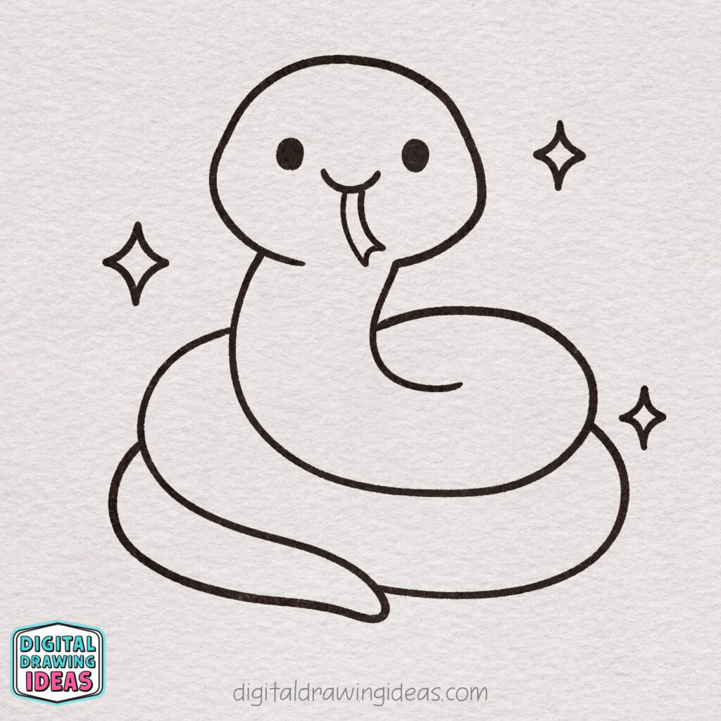 how to draw a snake - cute snake drawing tutorial