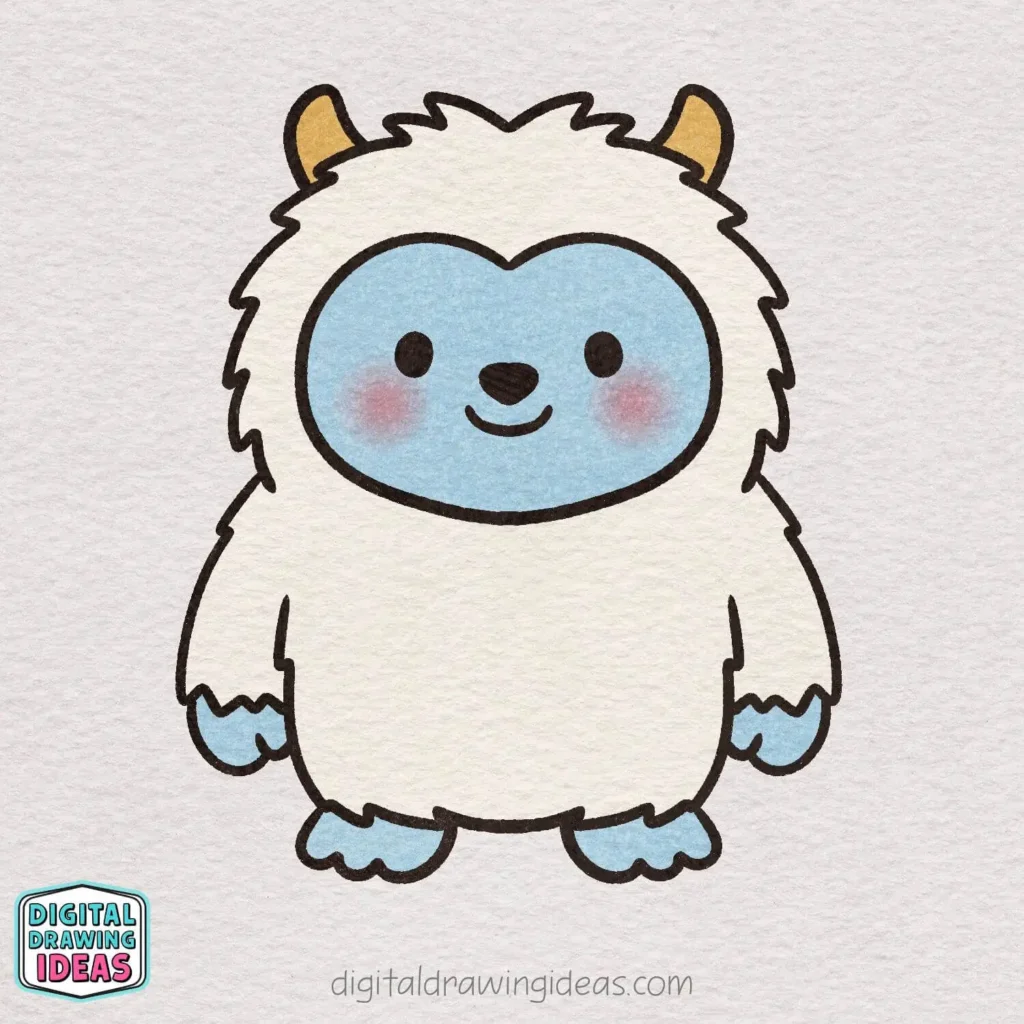 how to draw a yeti - cute yeti drawing tutorial