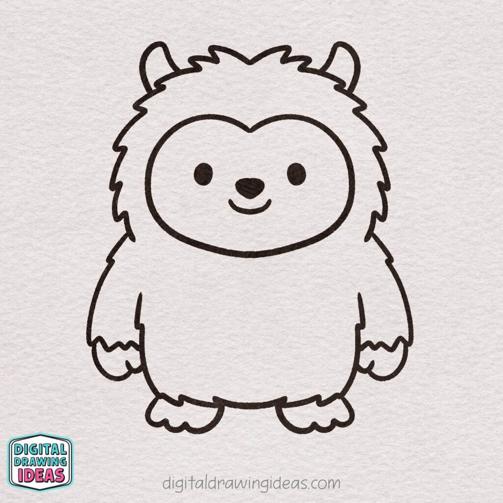 how to draw a yeti - cute yeti drawing tutorial