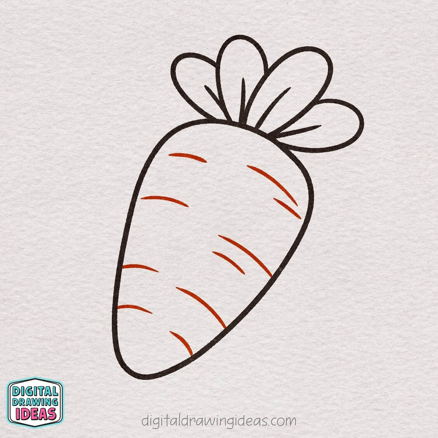 How To Draw a Carrot - Digital Drawing Ideas