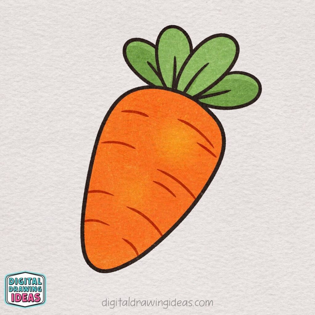 how to draw a carrot step by step - cute carrot drawing tutorial