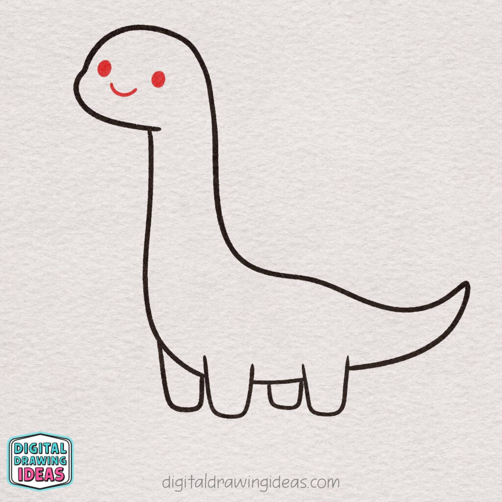 how to draw a dinosaur step by step - cute dinosaur drawing tutorial
