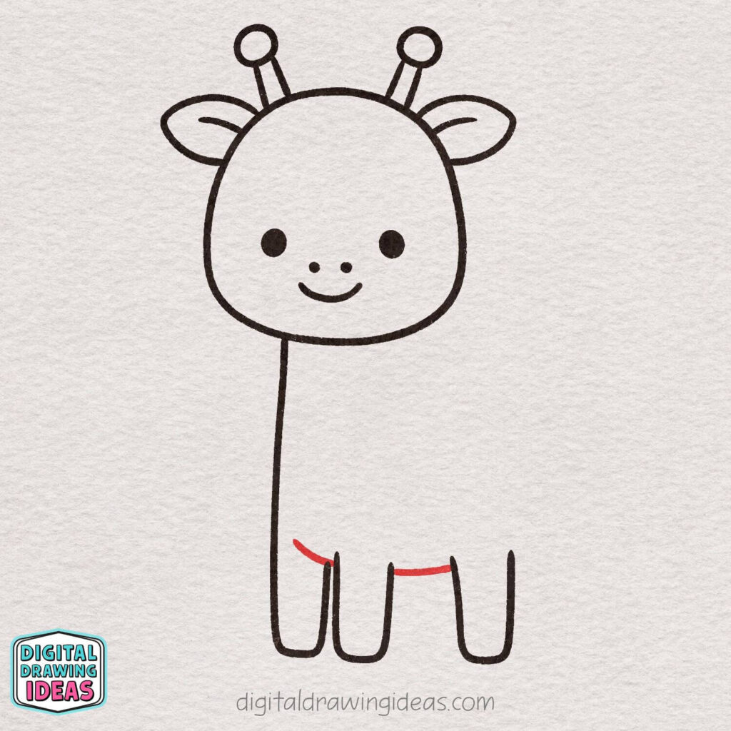 how to draw a giraffe step by step - cute giraffe drawing tutorial