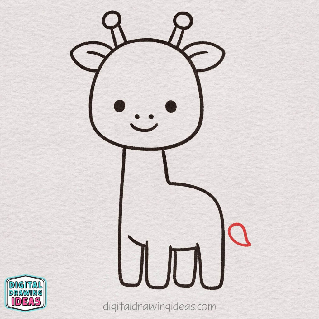 how to draw a giraffe step by step - cute giraffe drawing tutorial