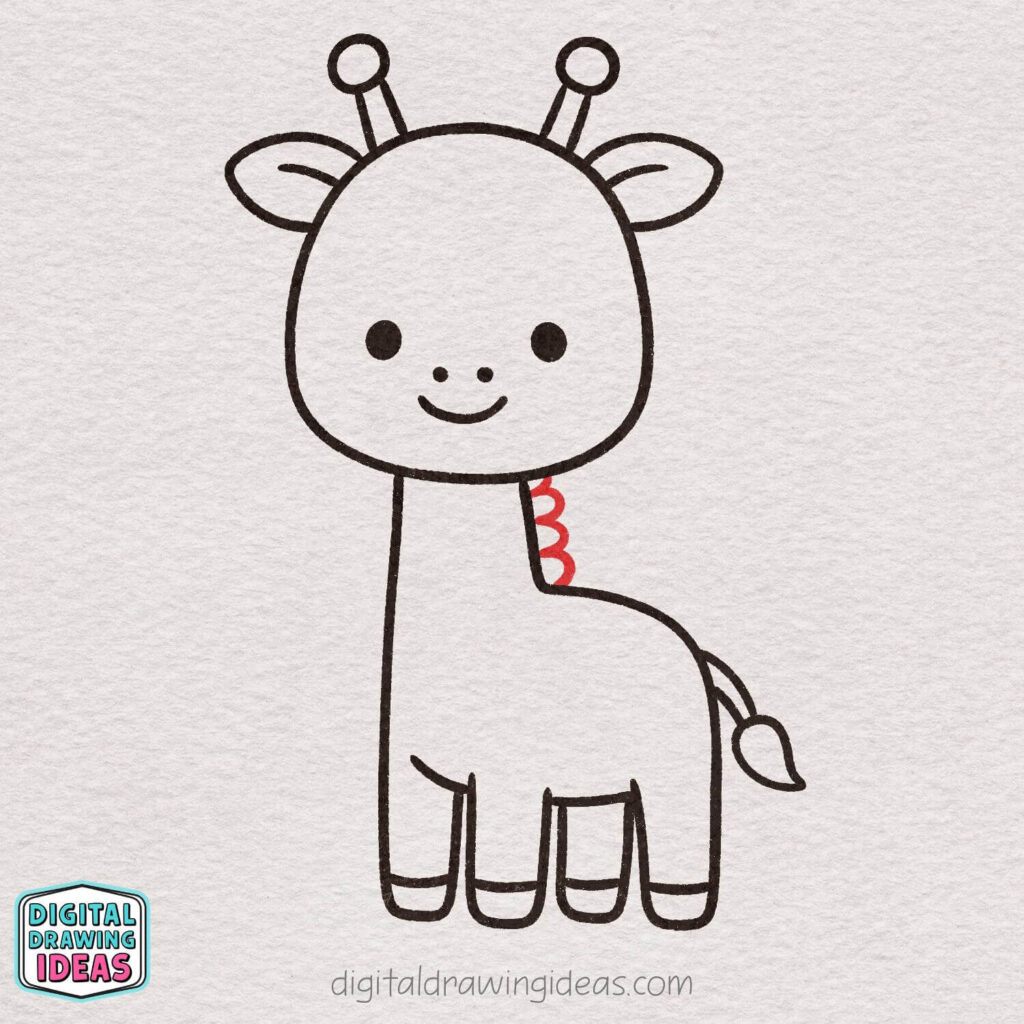 how to draw a giraffe step by step - cute giraffe drawing tutorial