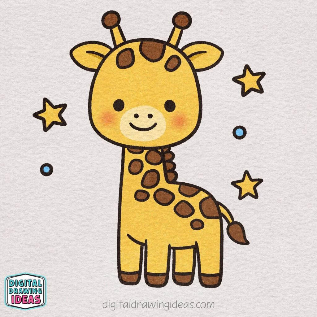 how to draw a giraffe step by step - cute giraffe drawing tutorial