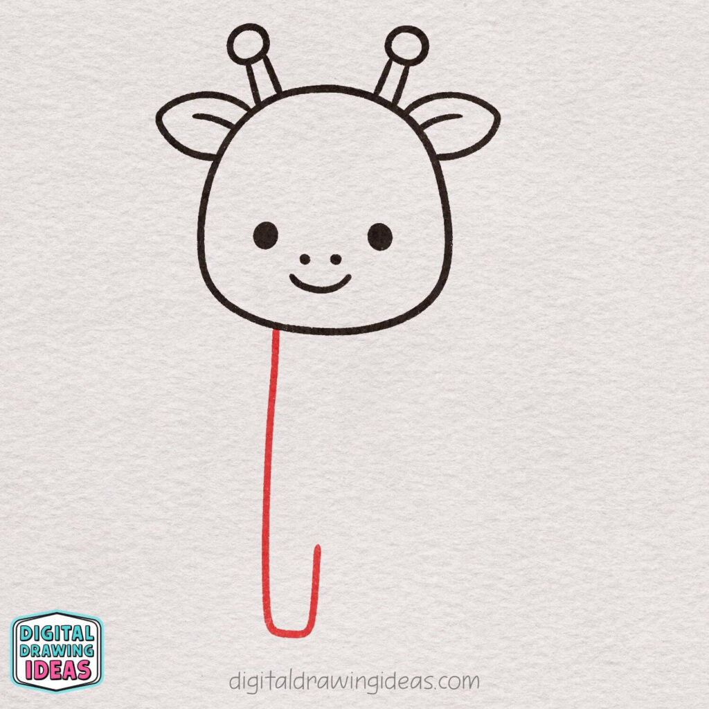 how to draw a giraffe step by step - cute giraffe drawing tutorial