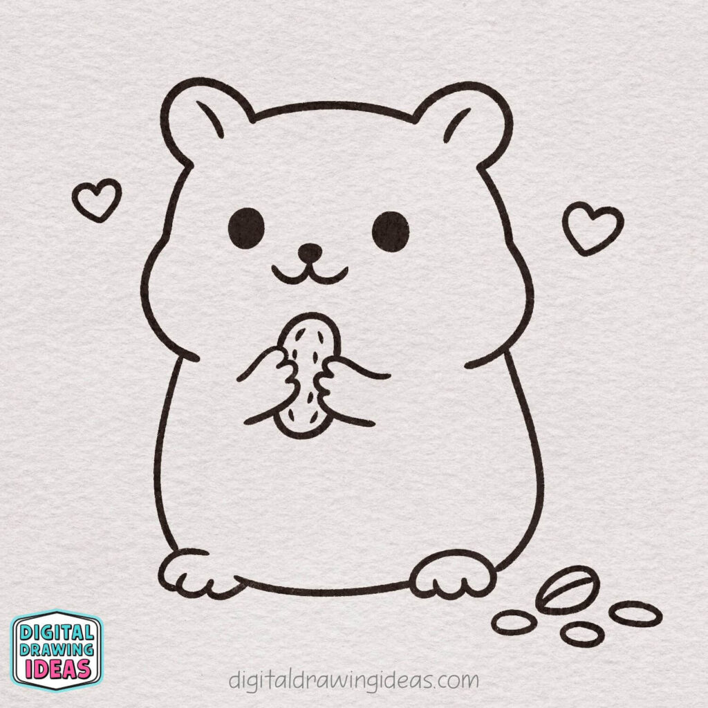 how to draw a hamster - cute hamster drawing tutorial