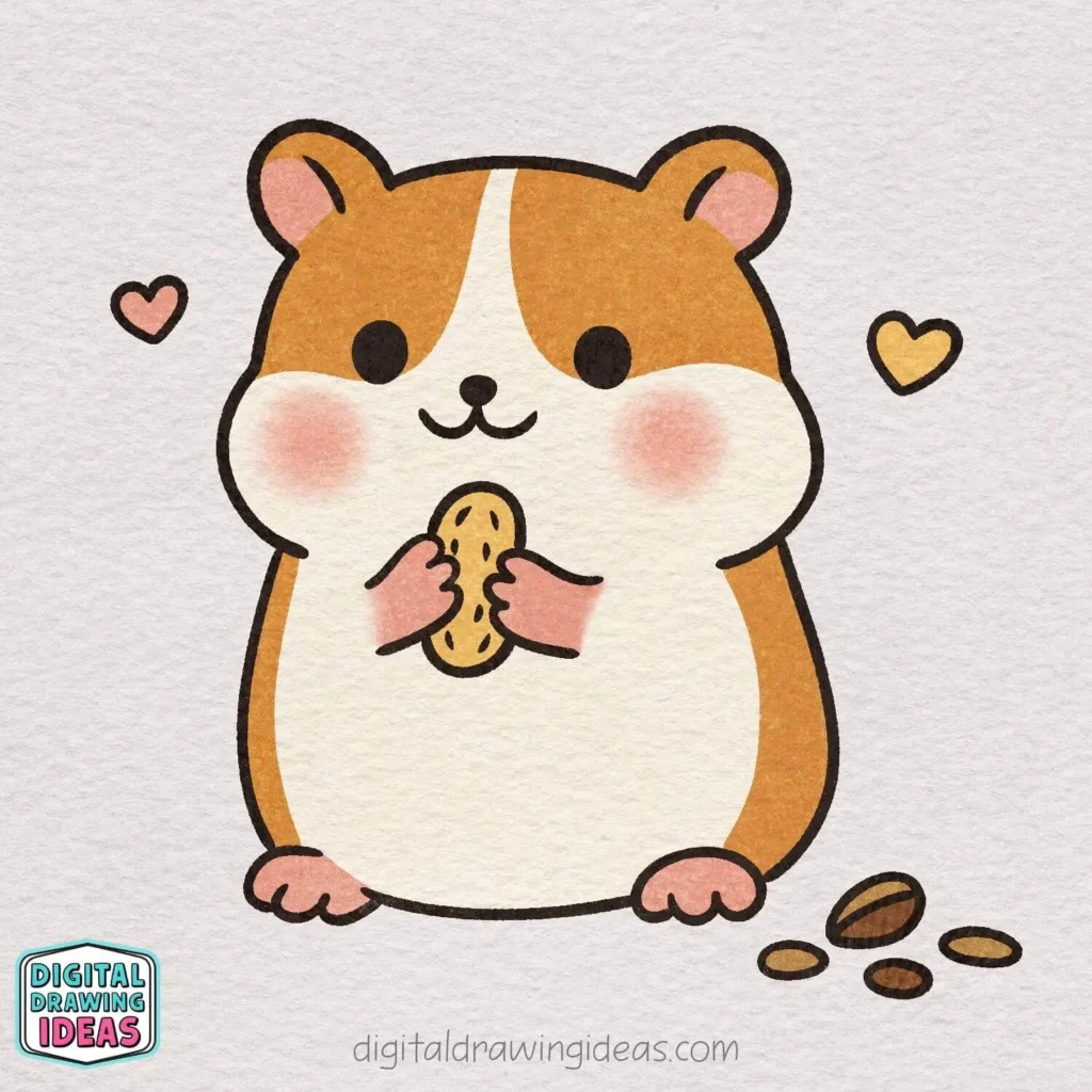 how to draw a hamster - cute hamster drawing tutorial