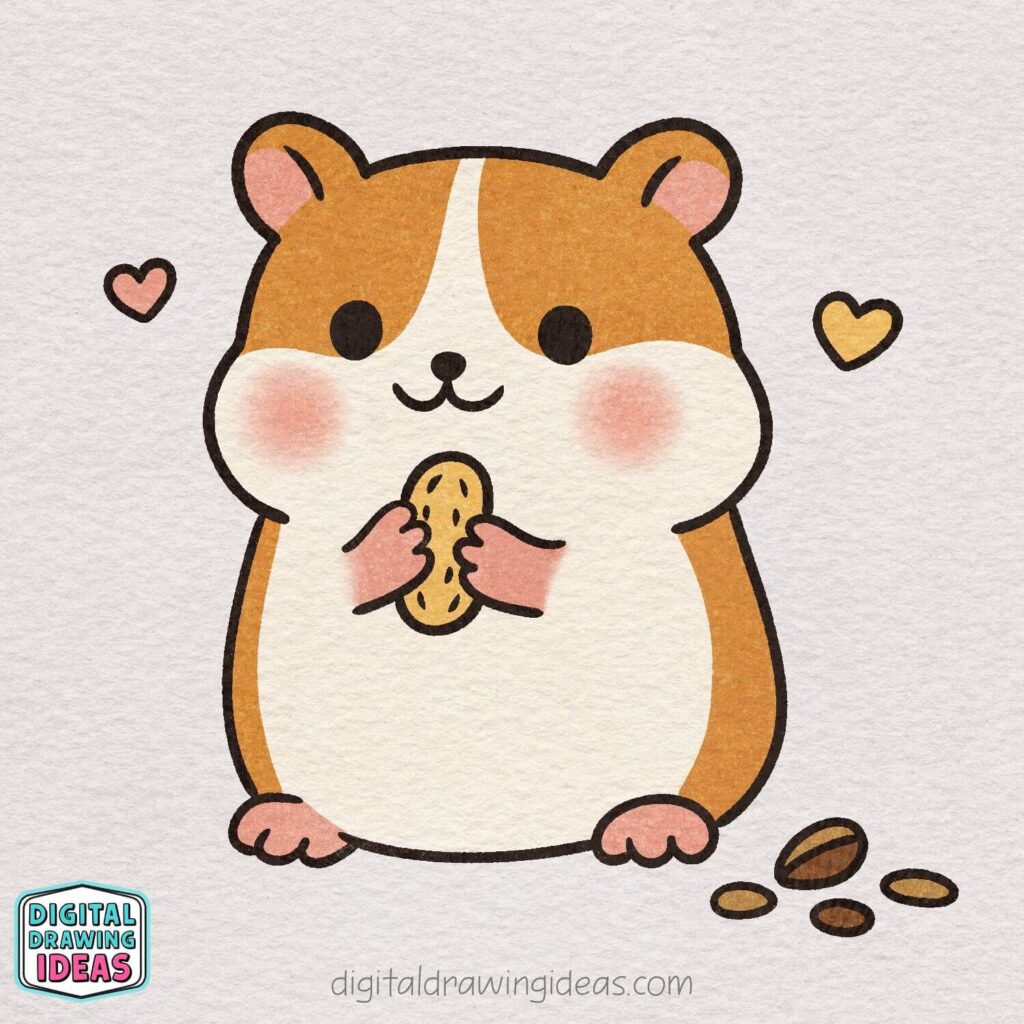 how to draw a hamster - cute hamster drawing tutorial