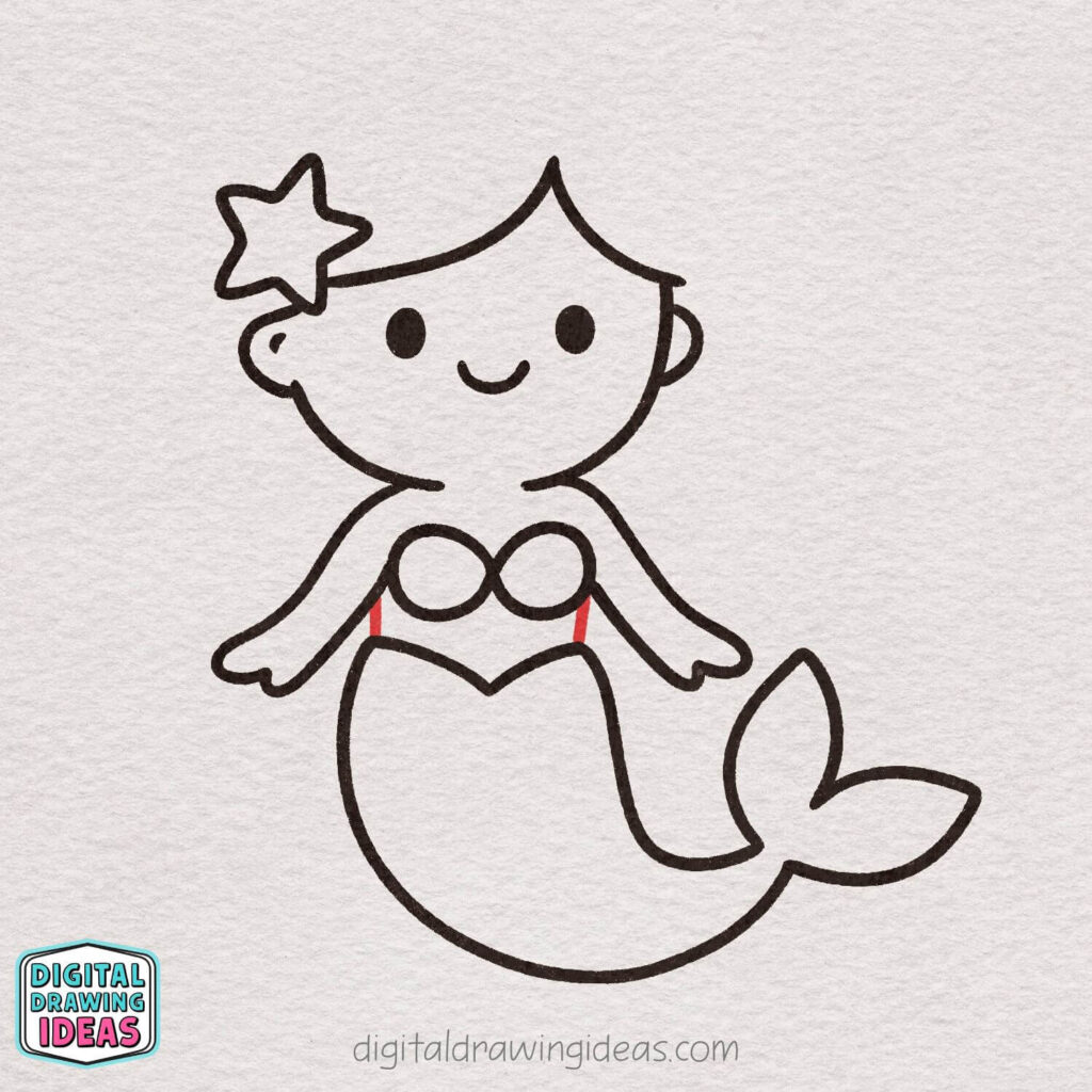how to draw a mermaid - cute mermaid drawing tutorial