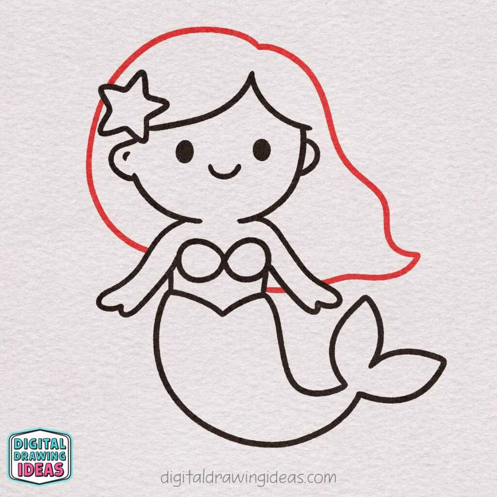 how to draw a mermaid - cute mermaid drawing tutorial