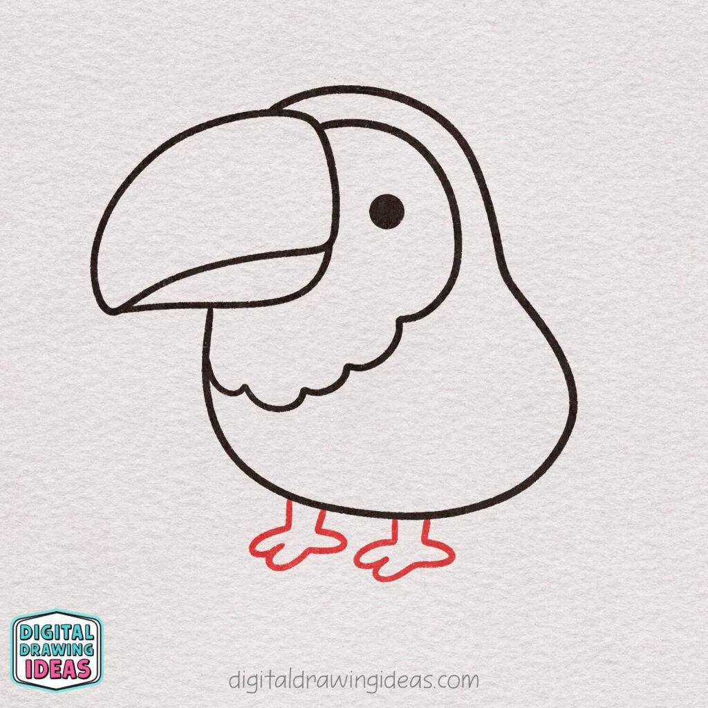 how to draw a toucan step by step - cute toucan drawing