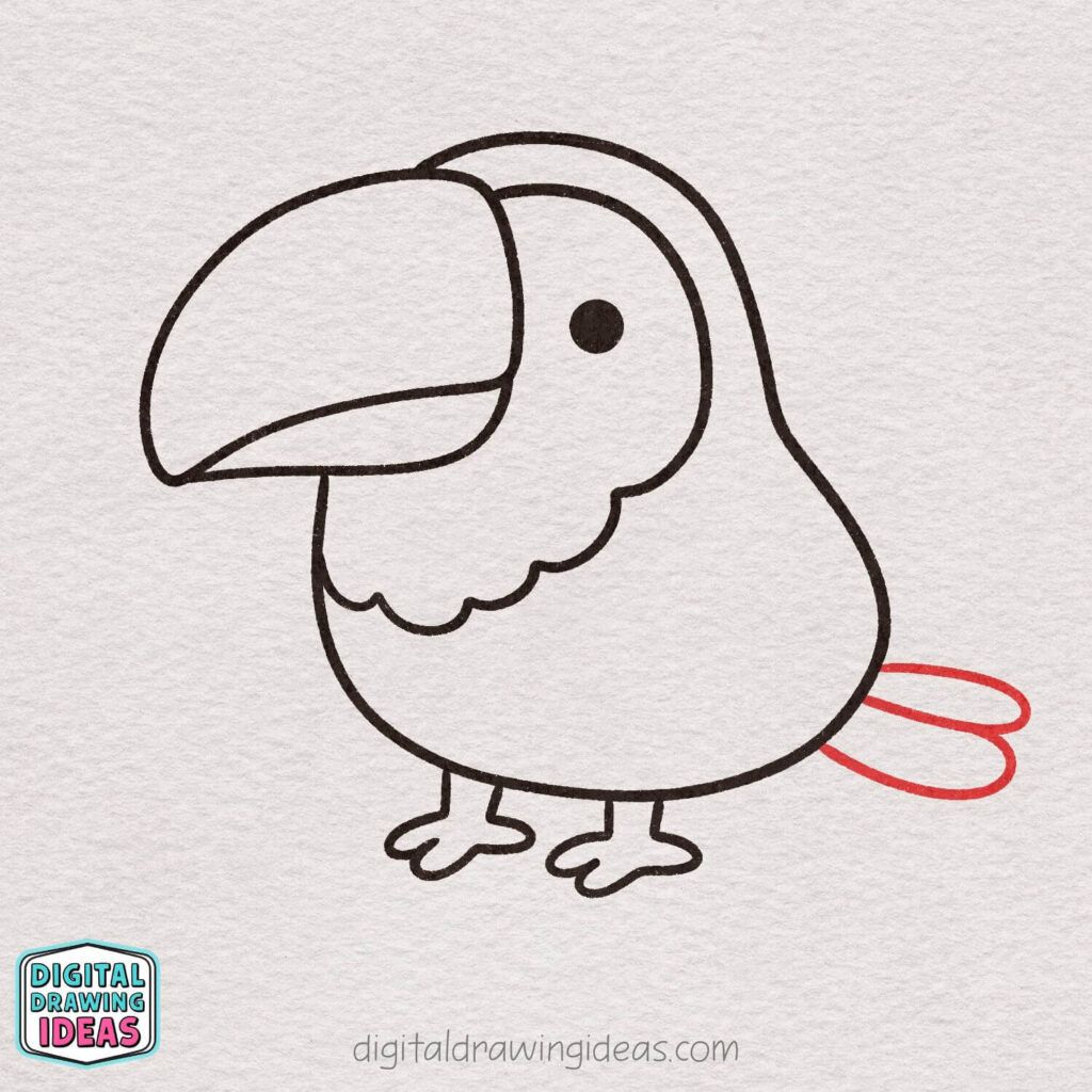 how to draw a toucan step by step - cute toucan drawing