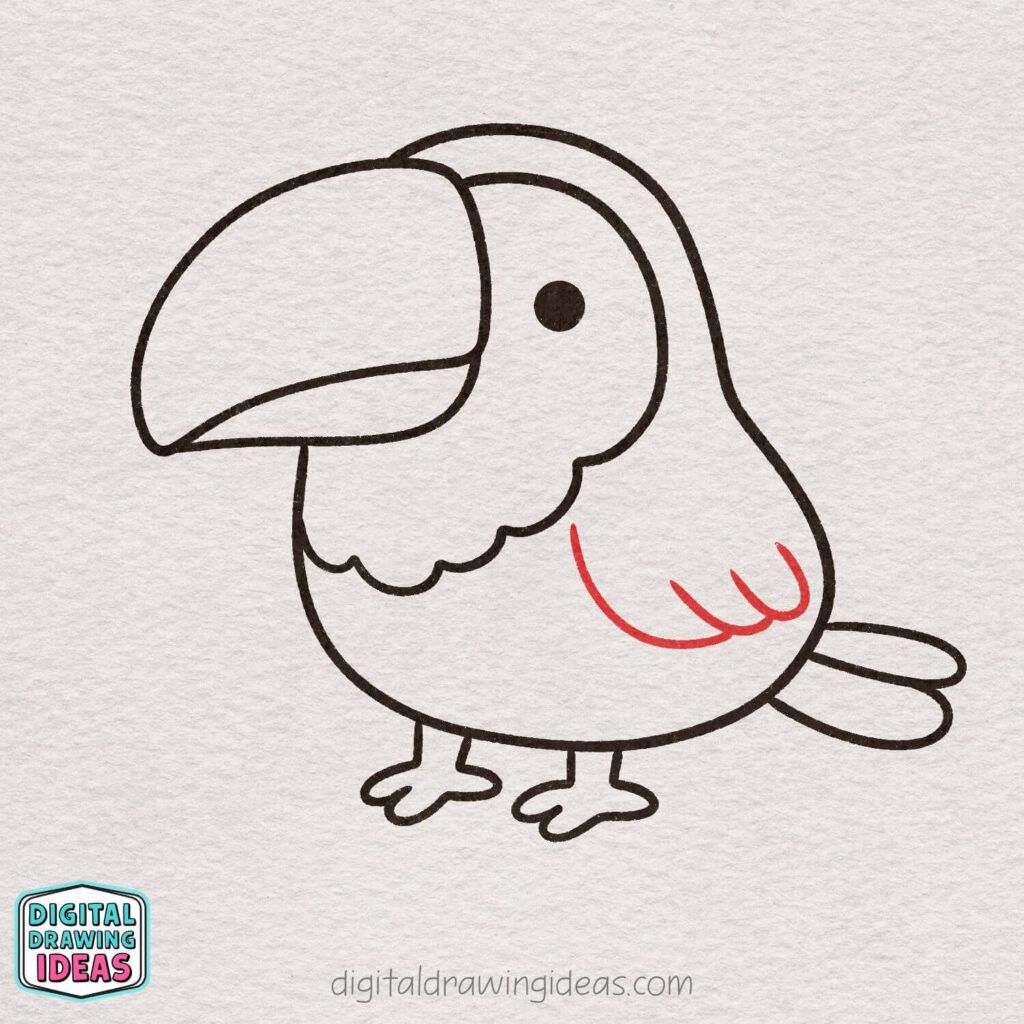 how to draw a toucan step by step - cute toucan drawing