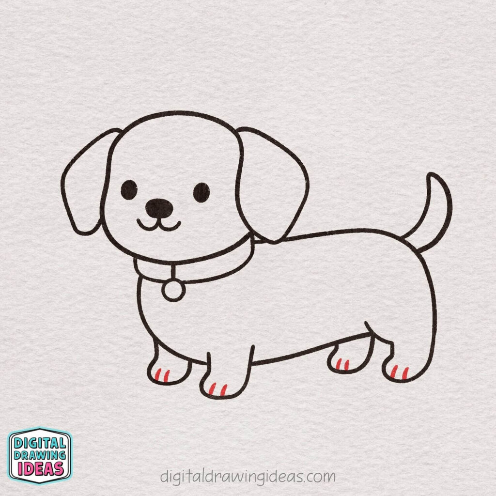 how to draw a dachshund step by step - dachshund drawing