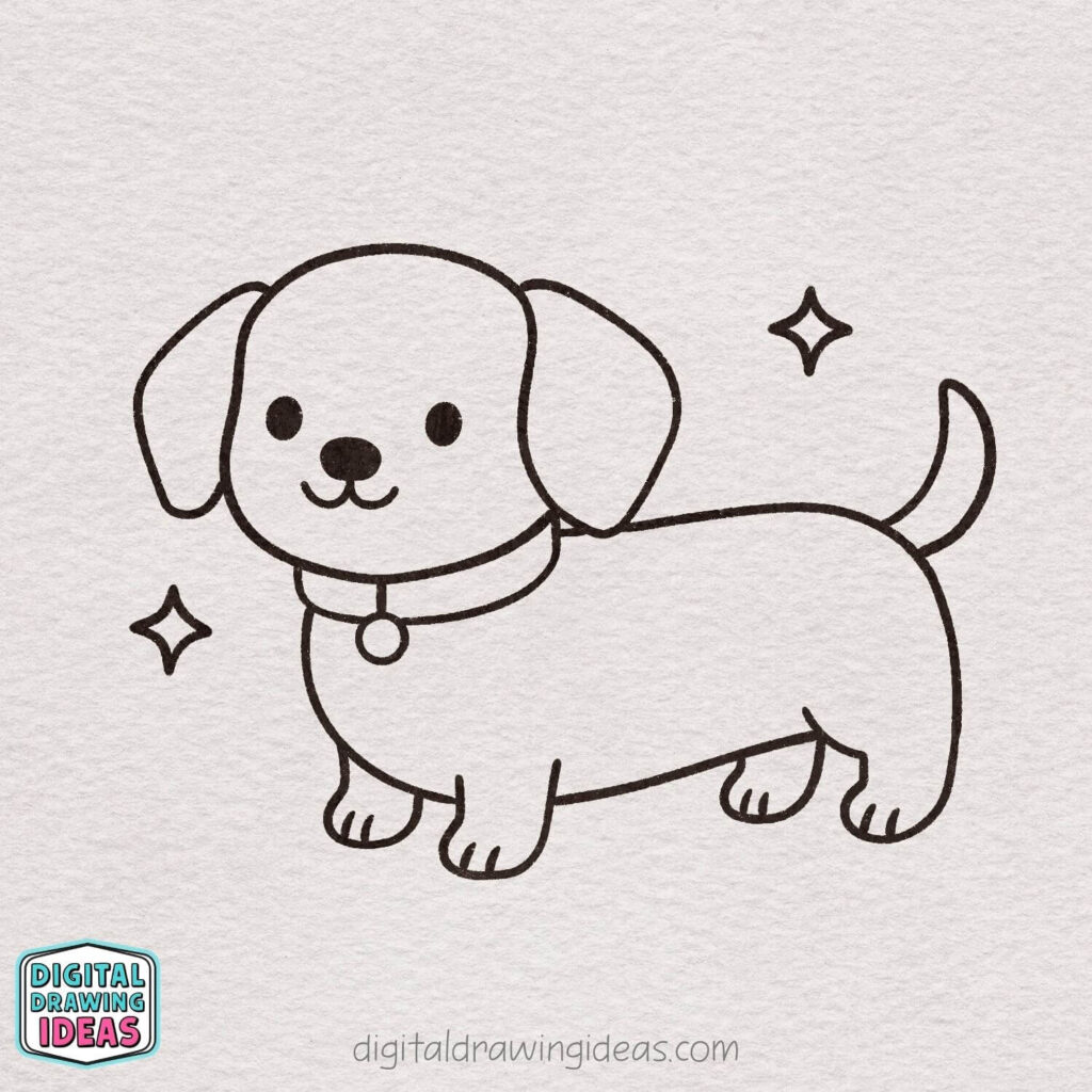 how to draw a dachshund step by step - dachshund drawing