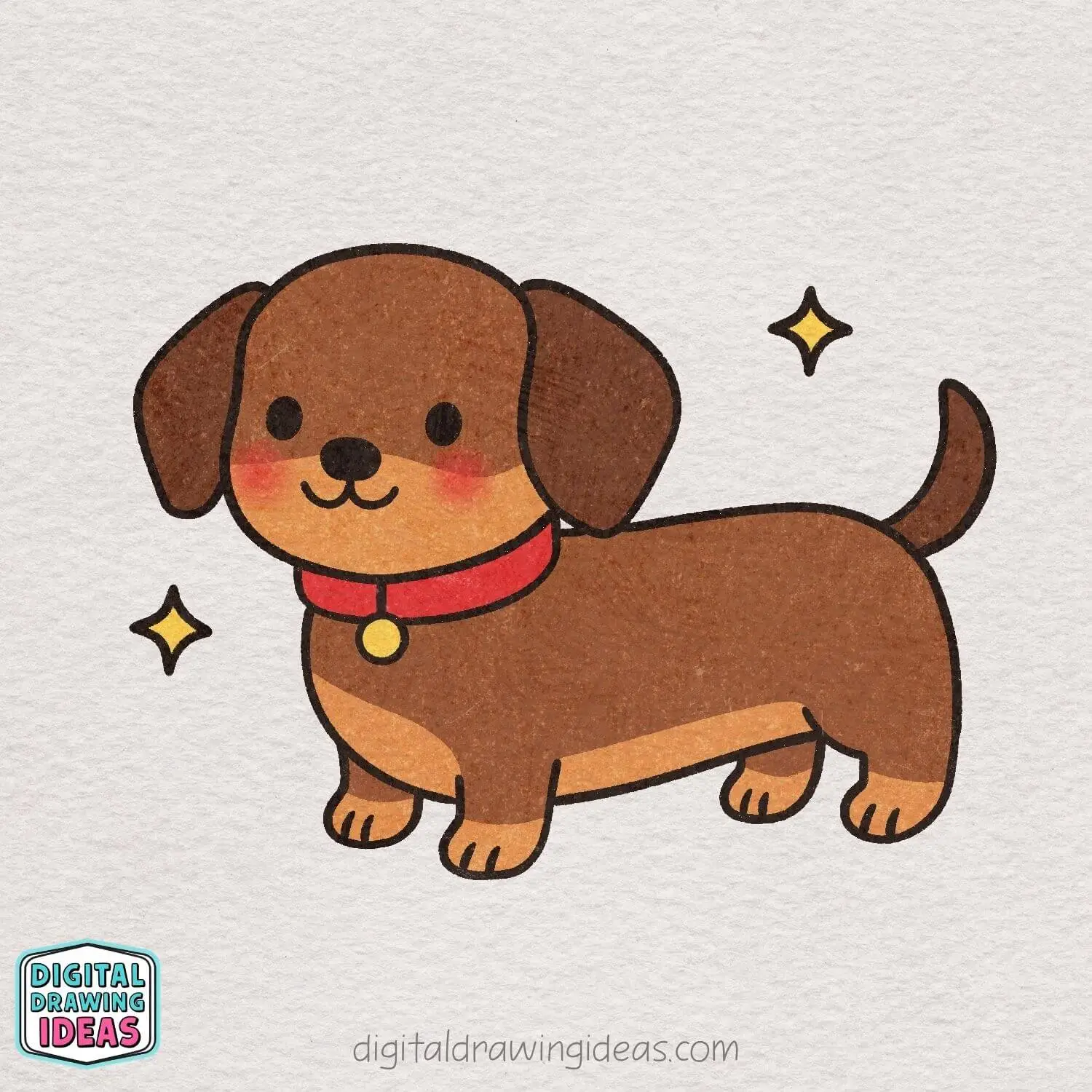 How to Draw a Dachshund - Digital Drawing Ideas