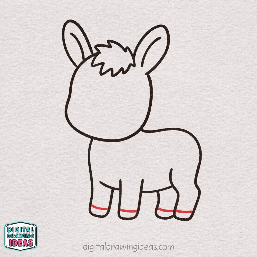 how to draw a donkey step by step - cute donkey drawing tutorial