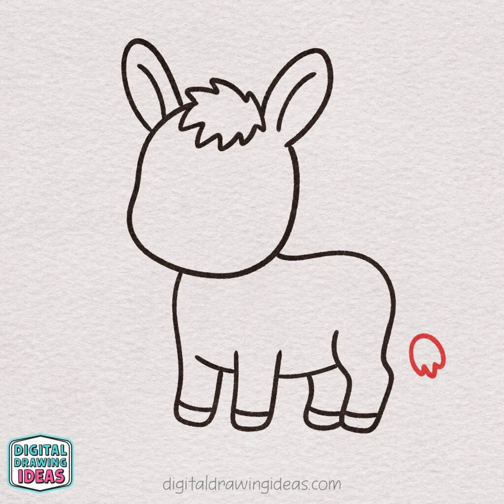 how to draw a donkey step by step - cute donkey drawing tutorial