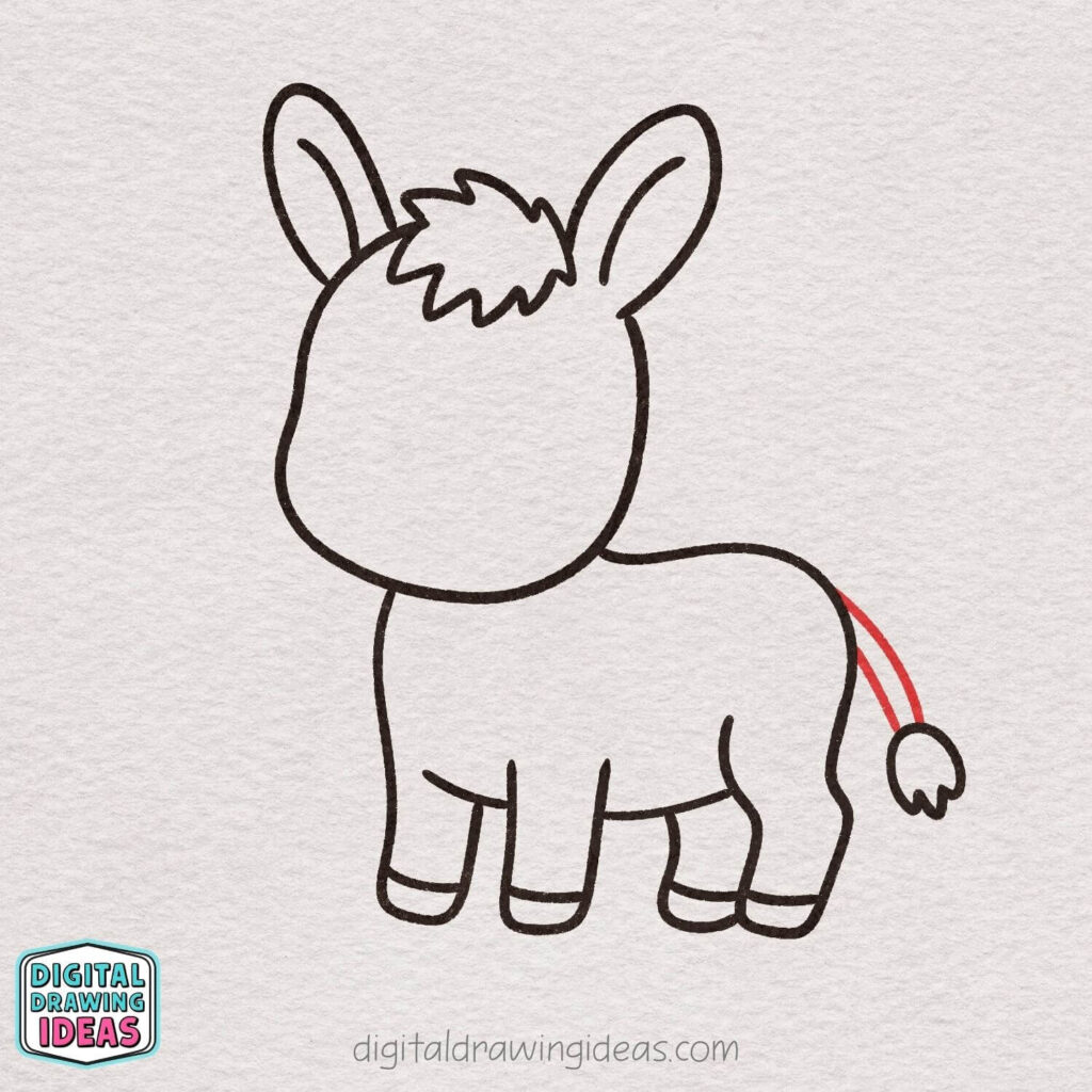 how to draw a donkey step by step - cute donkey drawing tutorial