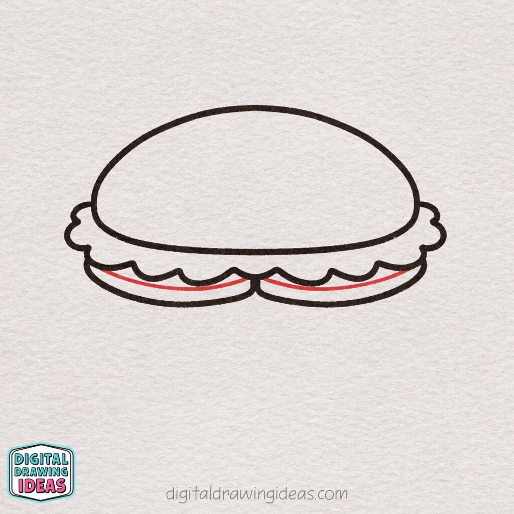how to draw a hamburger step by step - hamburger drawing