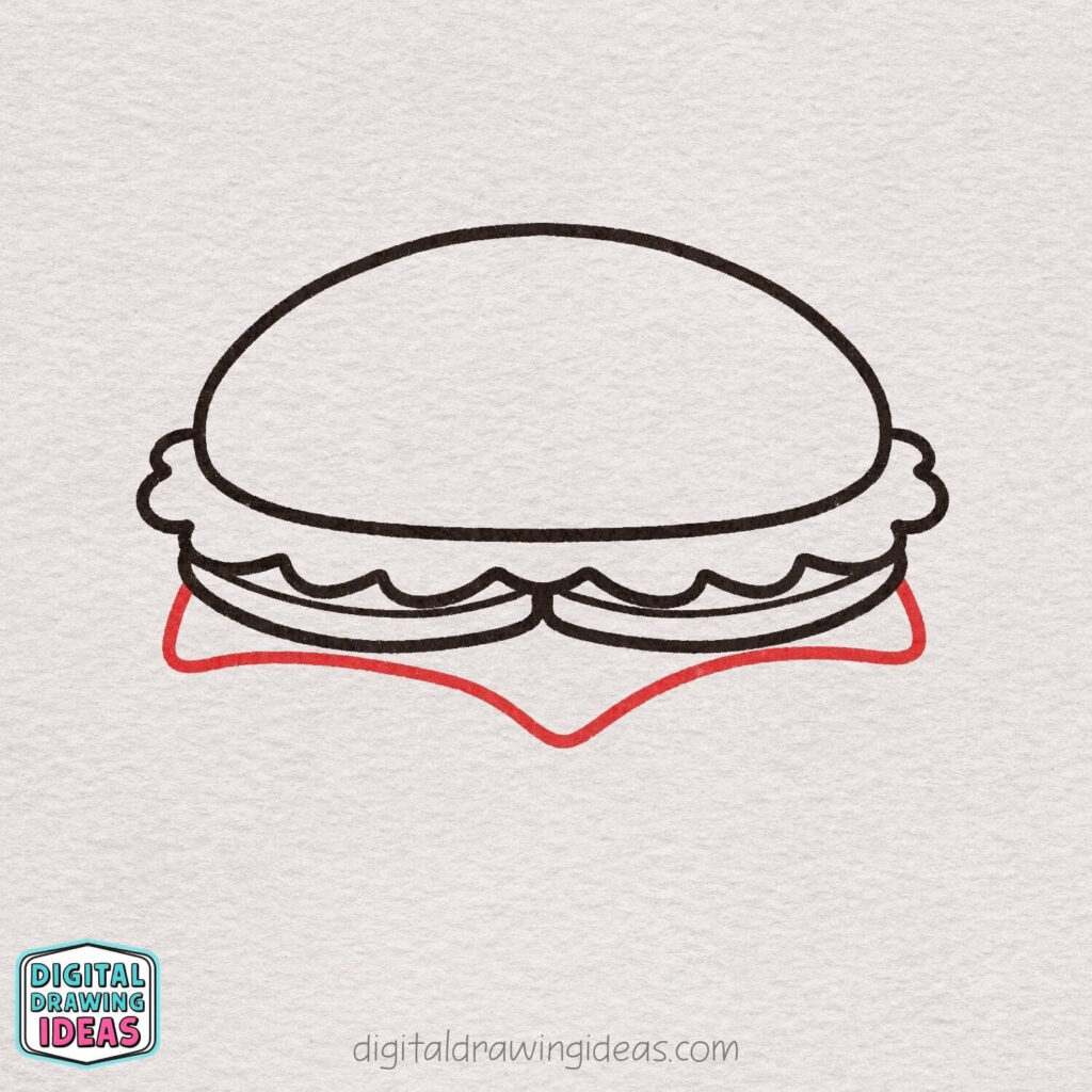 how to draw a hamburger step by step - hamburger drawing