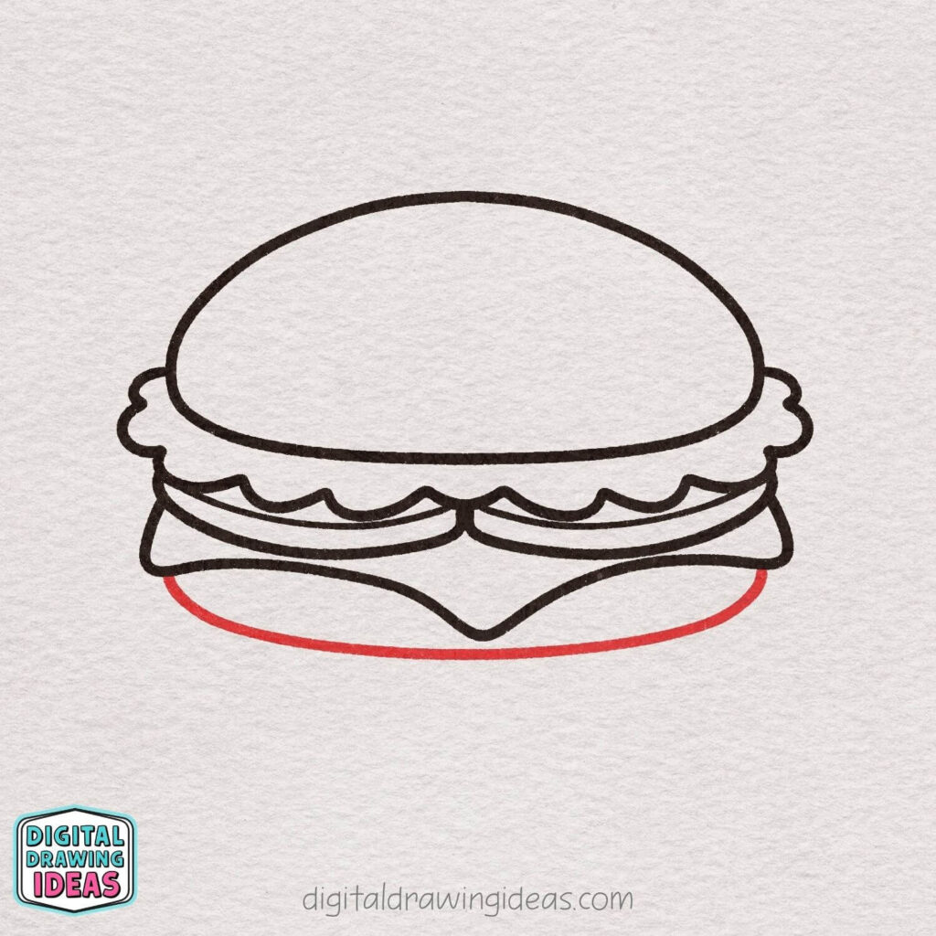 how to draw a hamburger step by step - hamburger drawing