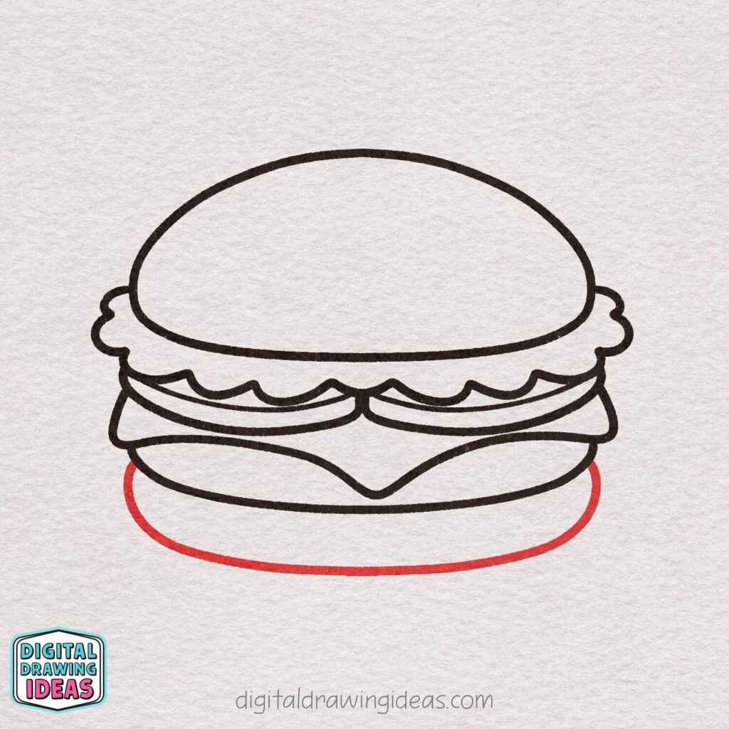 how to draw a hamburger step by step - hamburger drawing