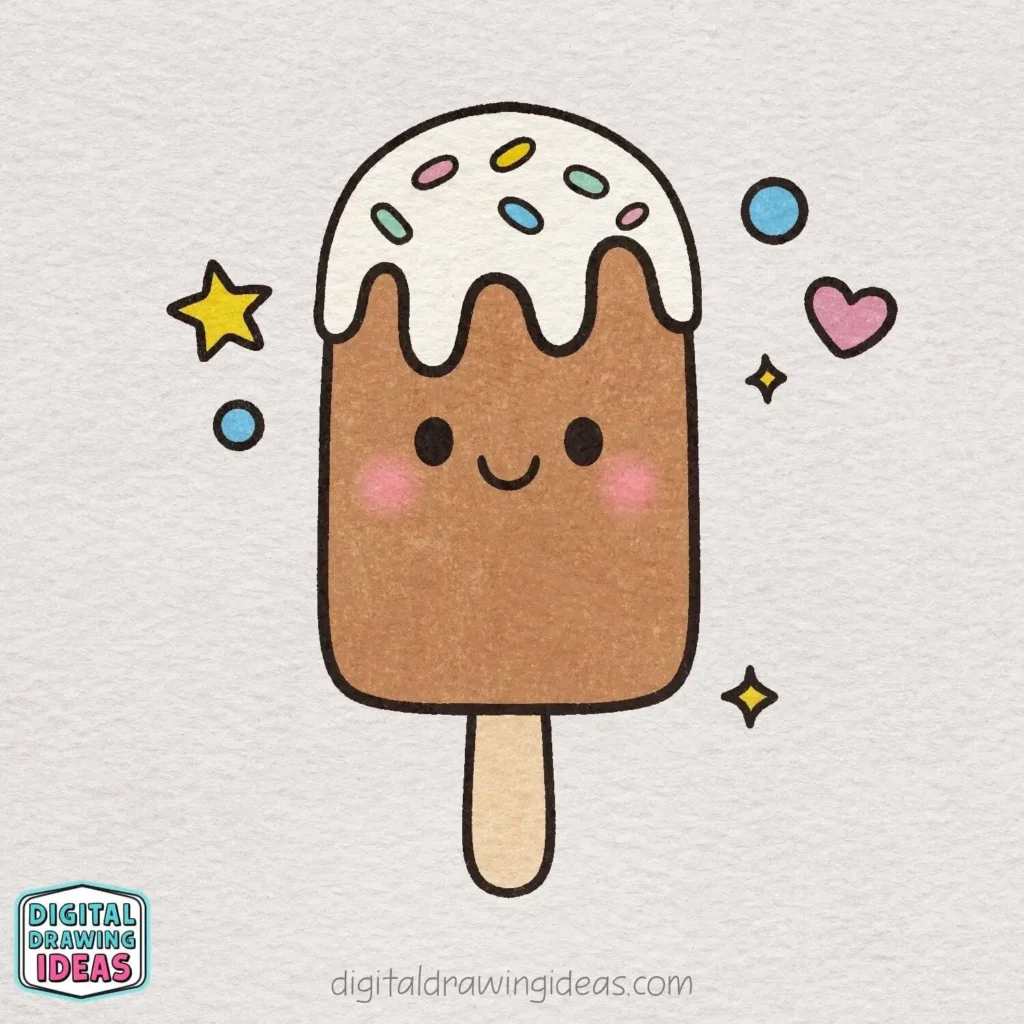 how to draw a popsicle step by step - cute popsicle drawing tutorial