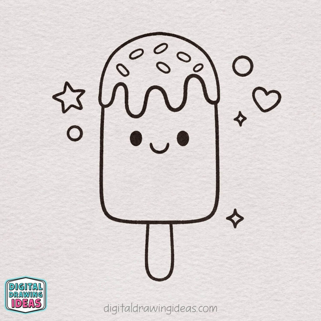 how to draw a popsicle step by step - cute popsicle drawing tutorial
