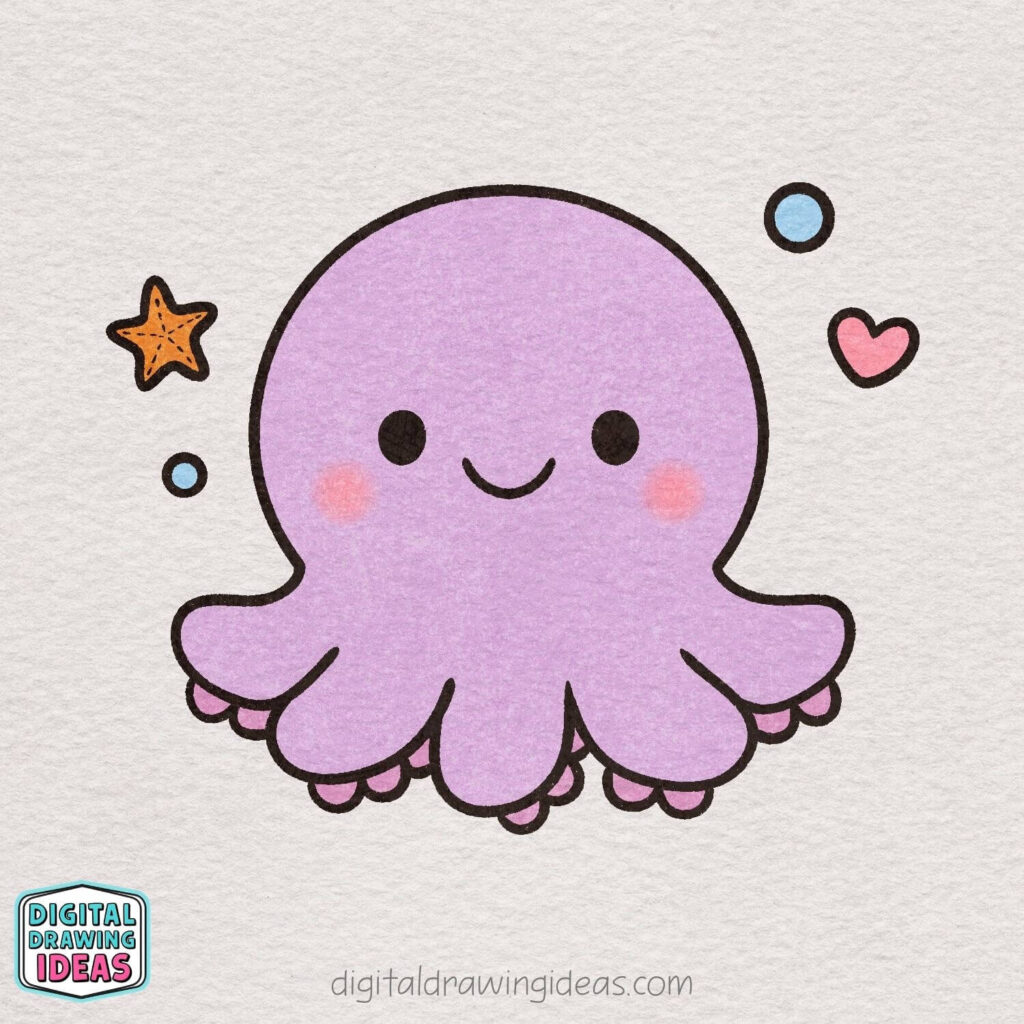 how to draw an octopus step by step - cute octopus drawing