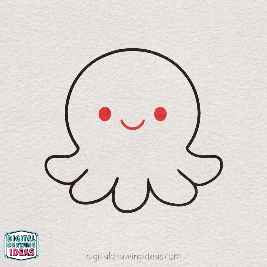 how to draw an octopus step by step - cute octopus drawing