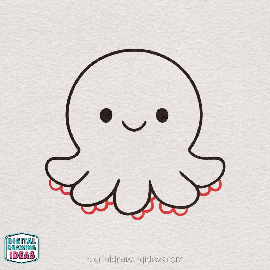 how to draw an octopus step by step - cute octopus drawing