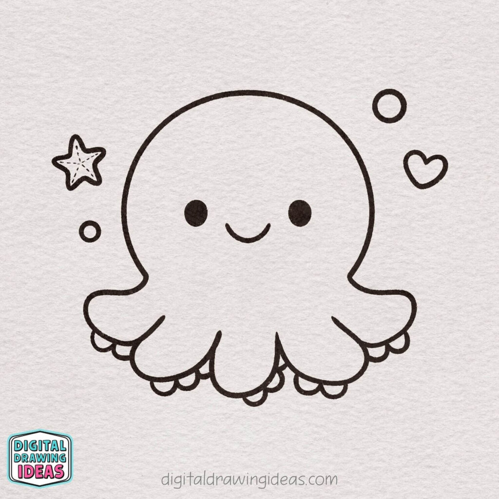 how to draw an octopus step by step - cute octopus drawing