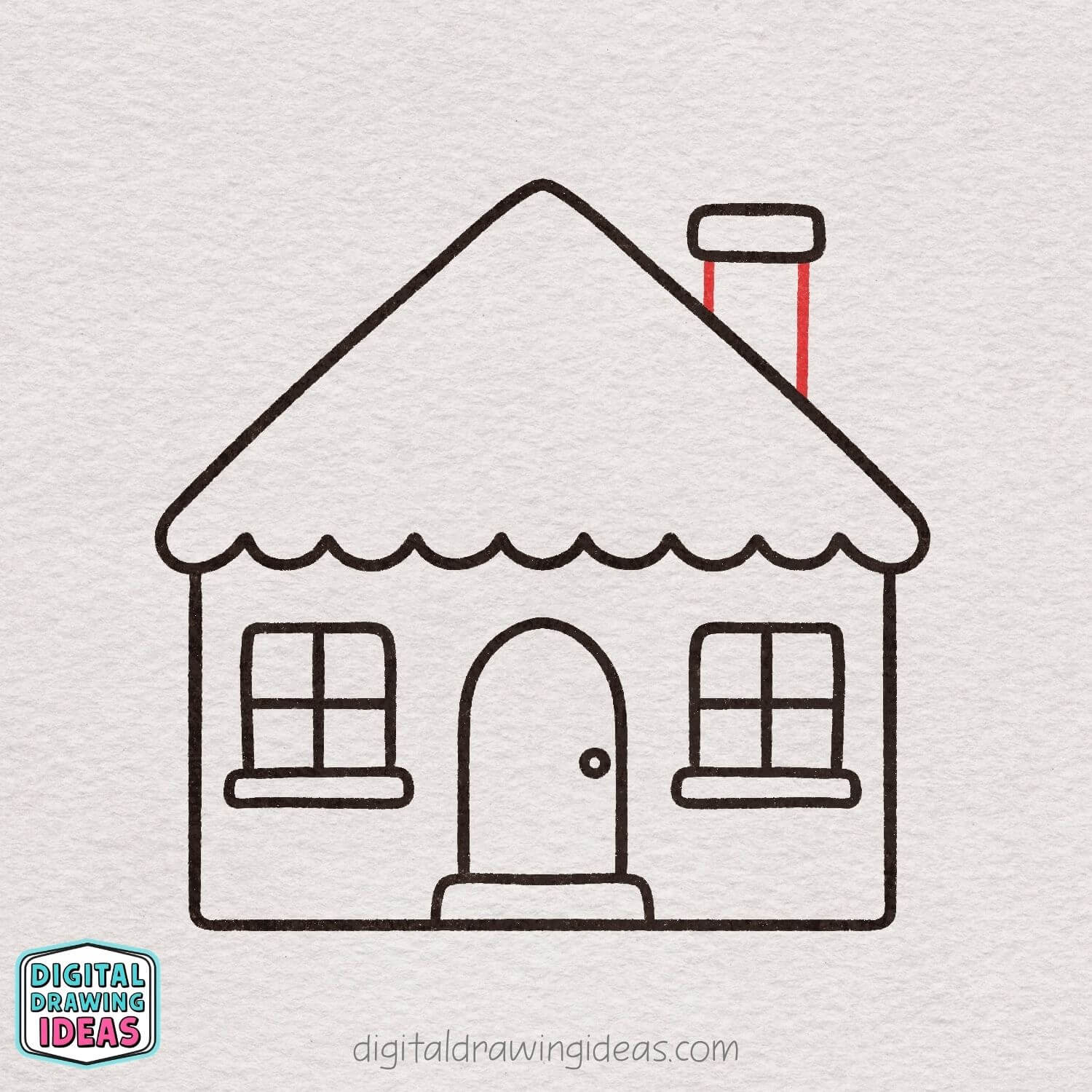 House Fast Drawing How to Draw a House - Digital Drawing Ideas