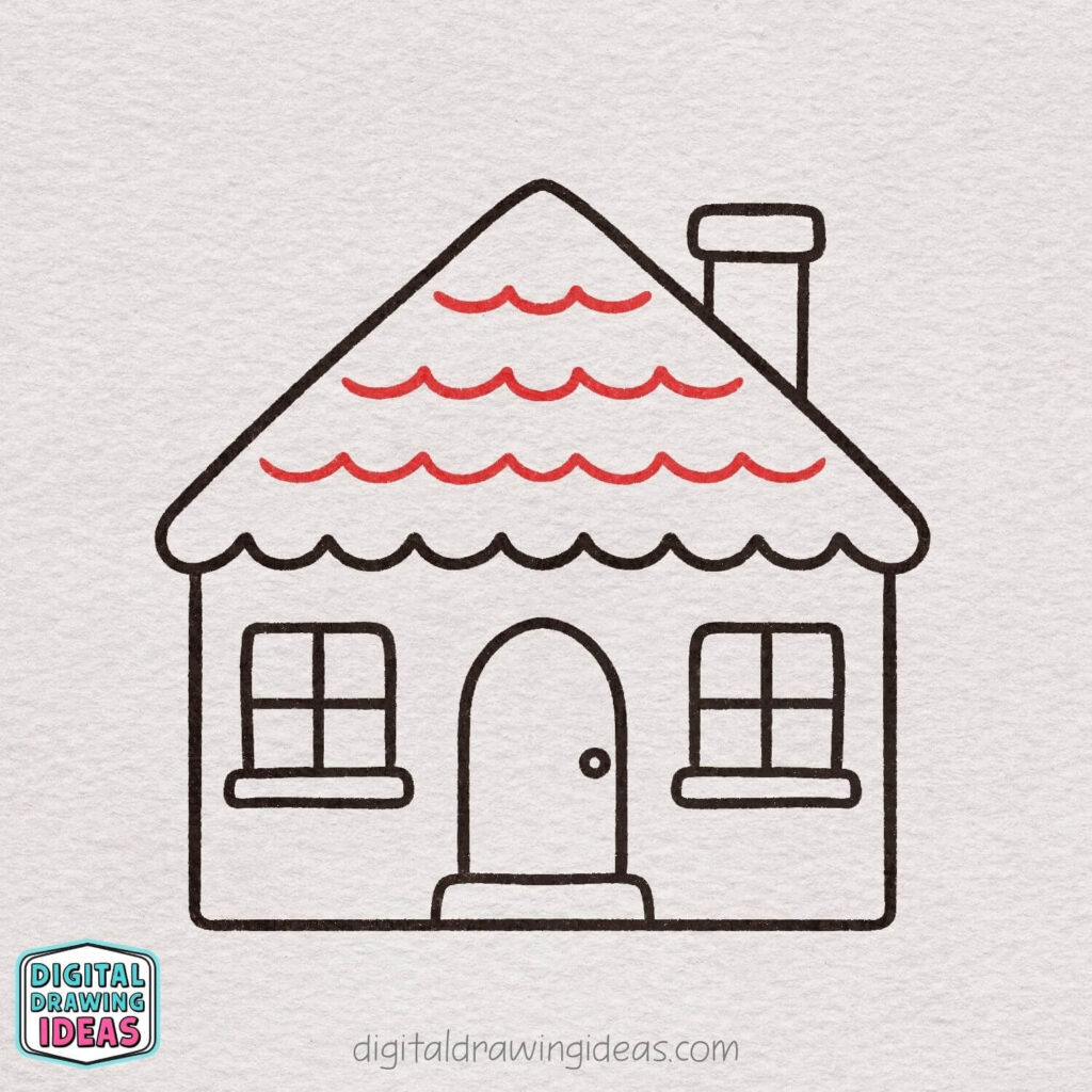 how to draw a house step by step - easy house drawing tutorial