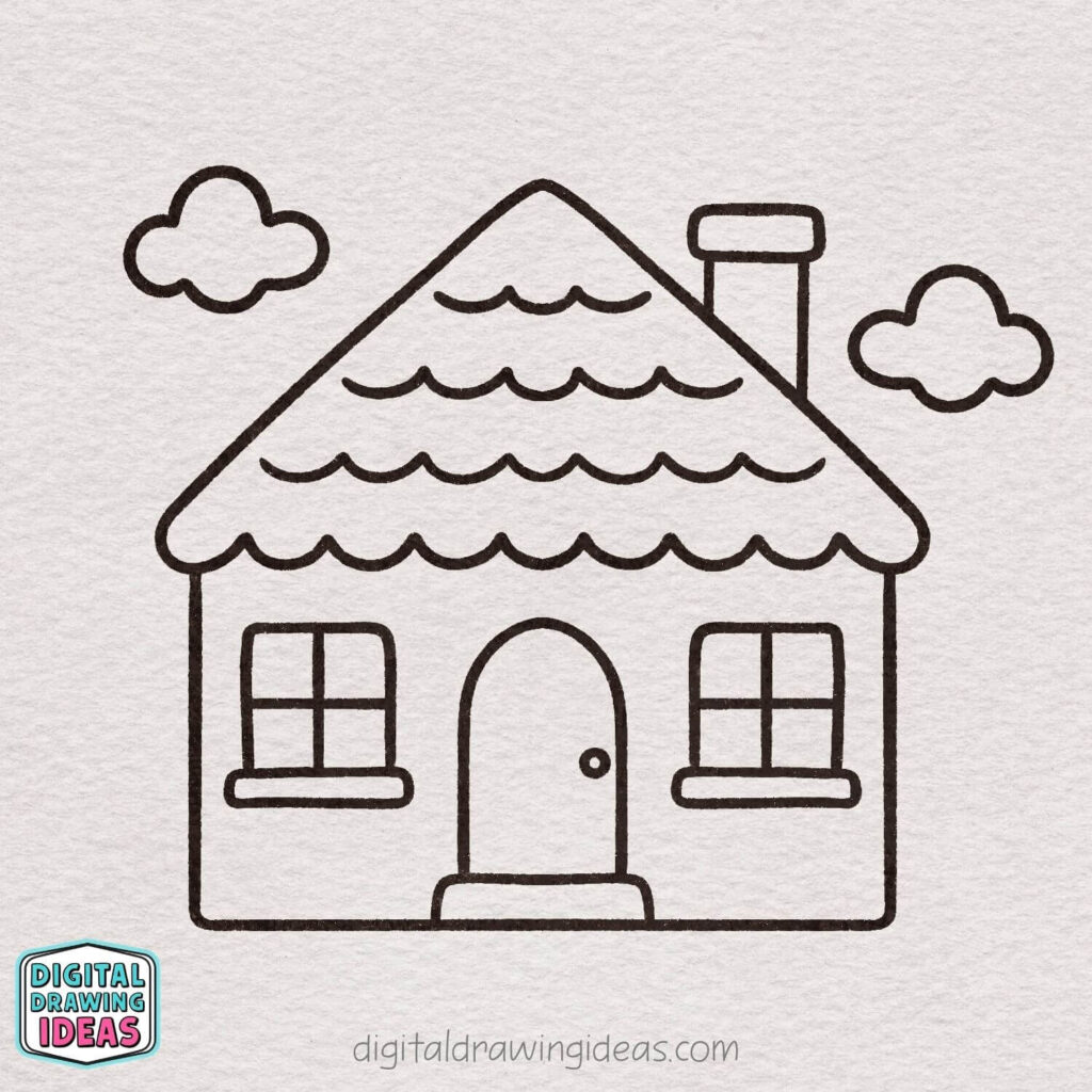 how to draw a house step by step - easy house drawing tutorial