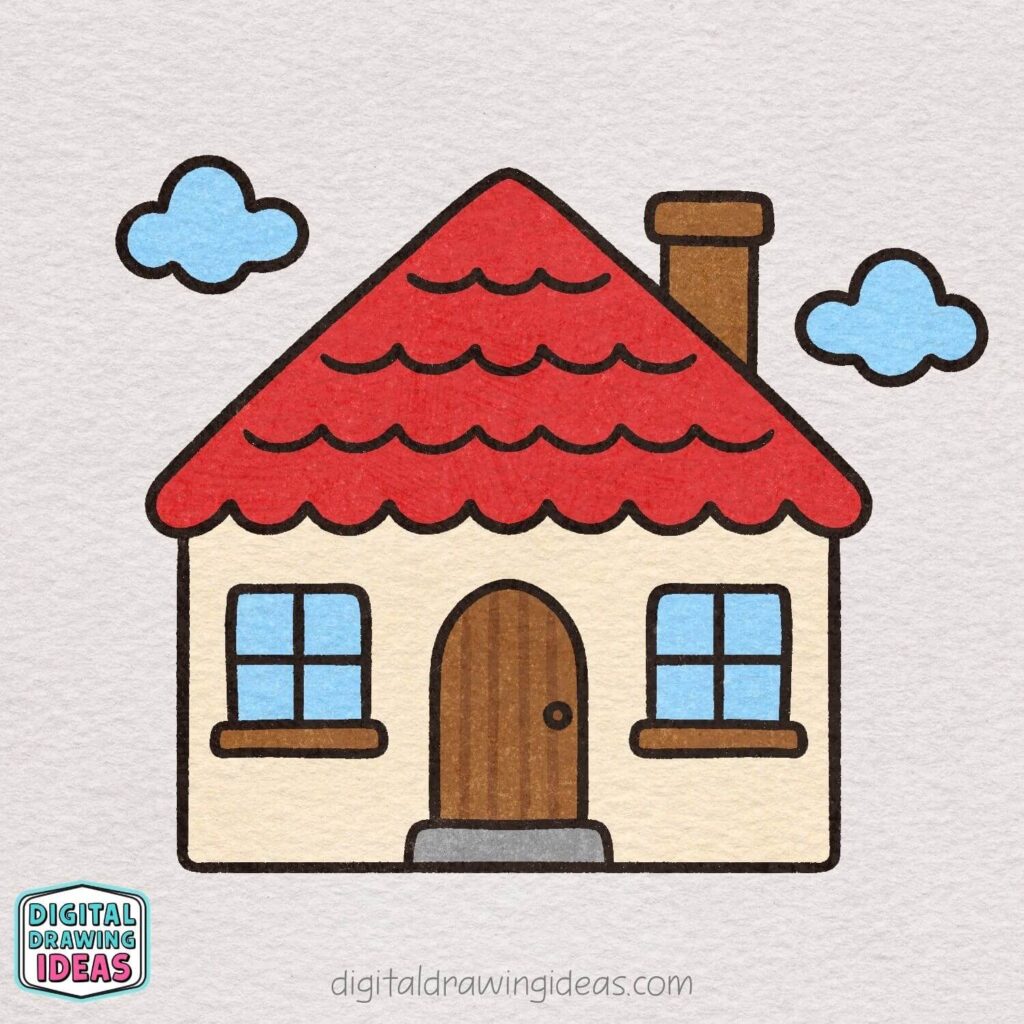how to draw a house step by step - easy house drawing tutorial
