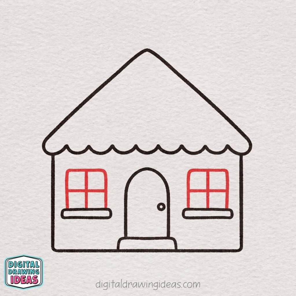 how to draw a house step by step - easy house drawing tutorial