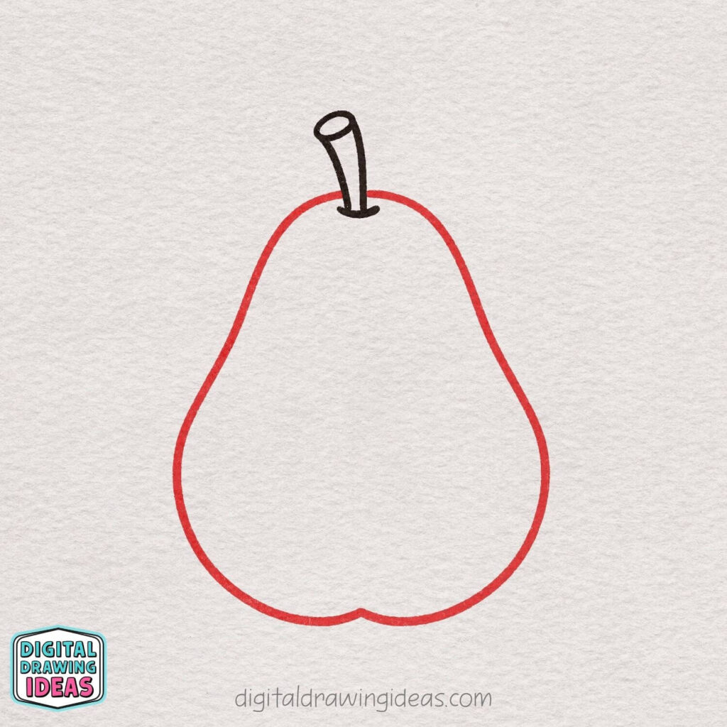 how to draw a pear step by step - cute pear drawing tutorial