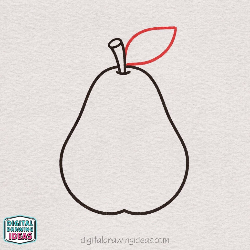 how to draw a pear step by step - cute pear drawing tutorial