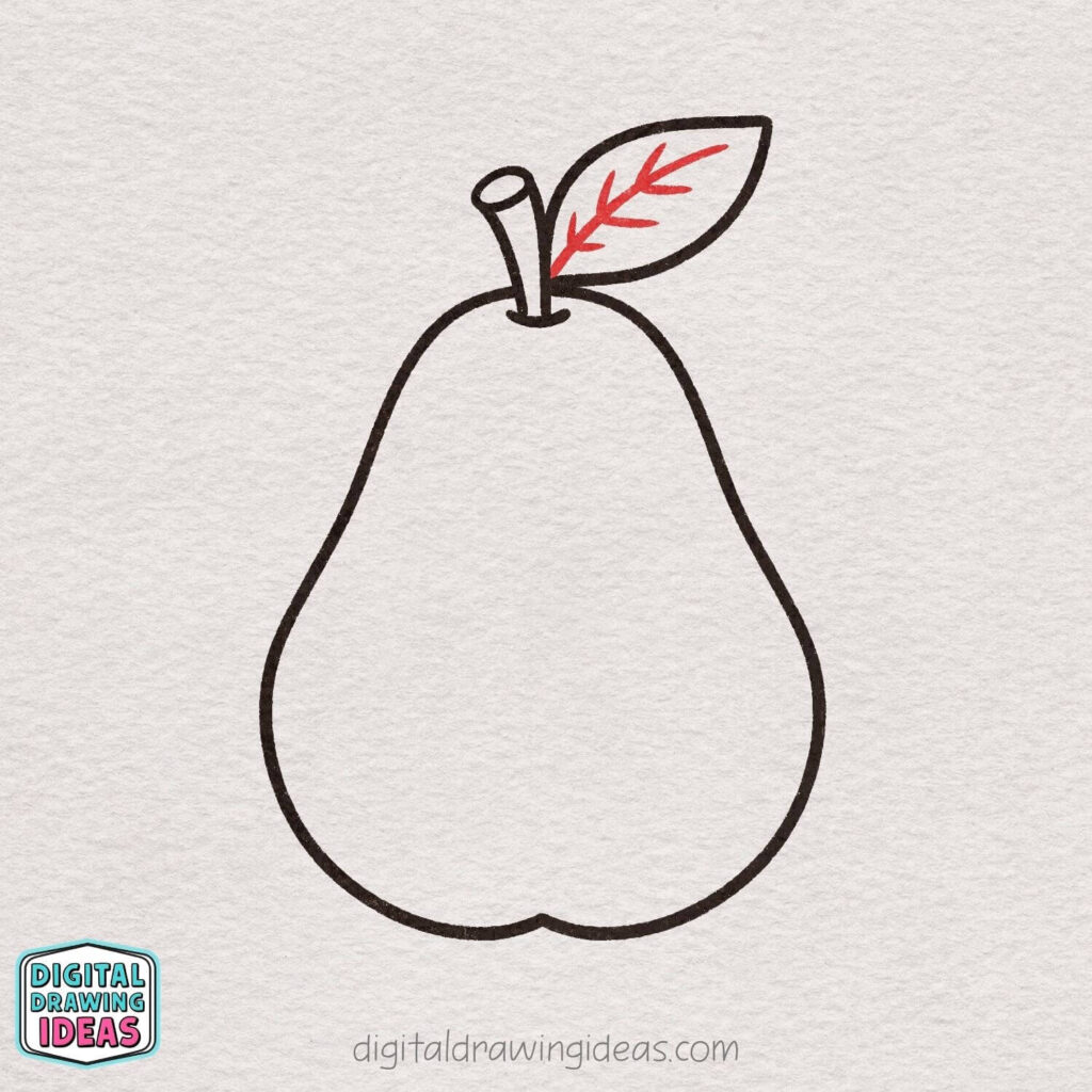 how to draw a pear step by step - cute pear drawing tutorial