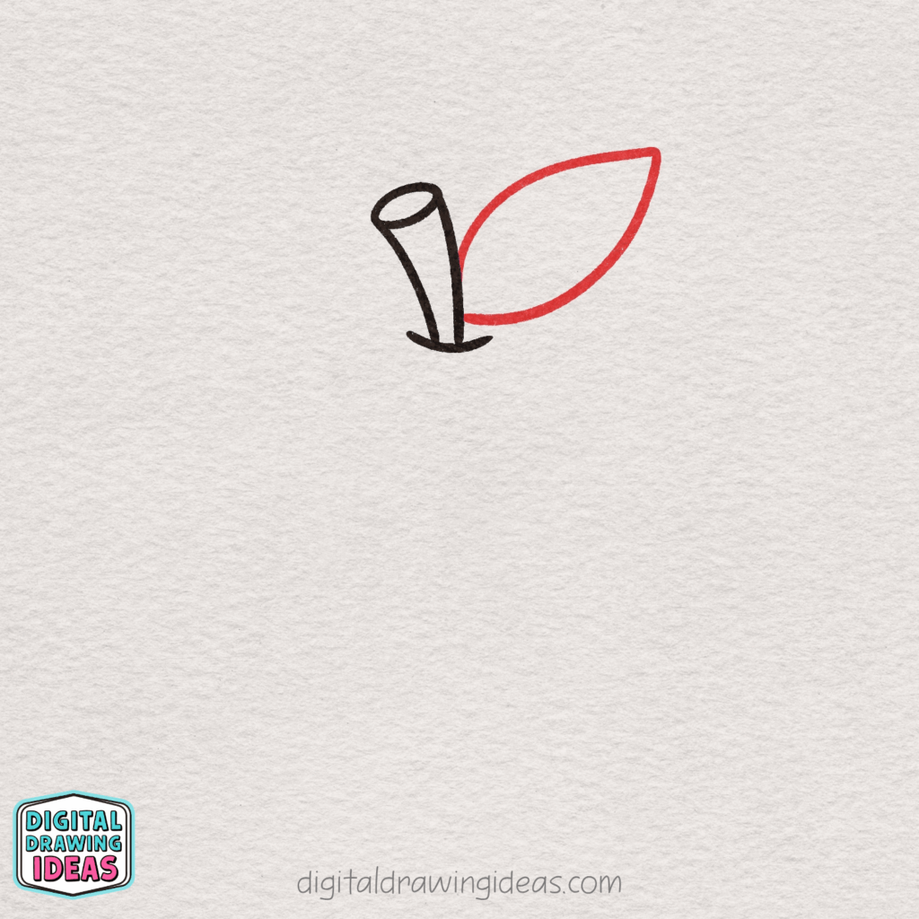 how to draw an apple step by step - cute apple drawing tutorial