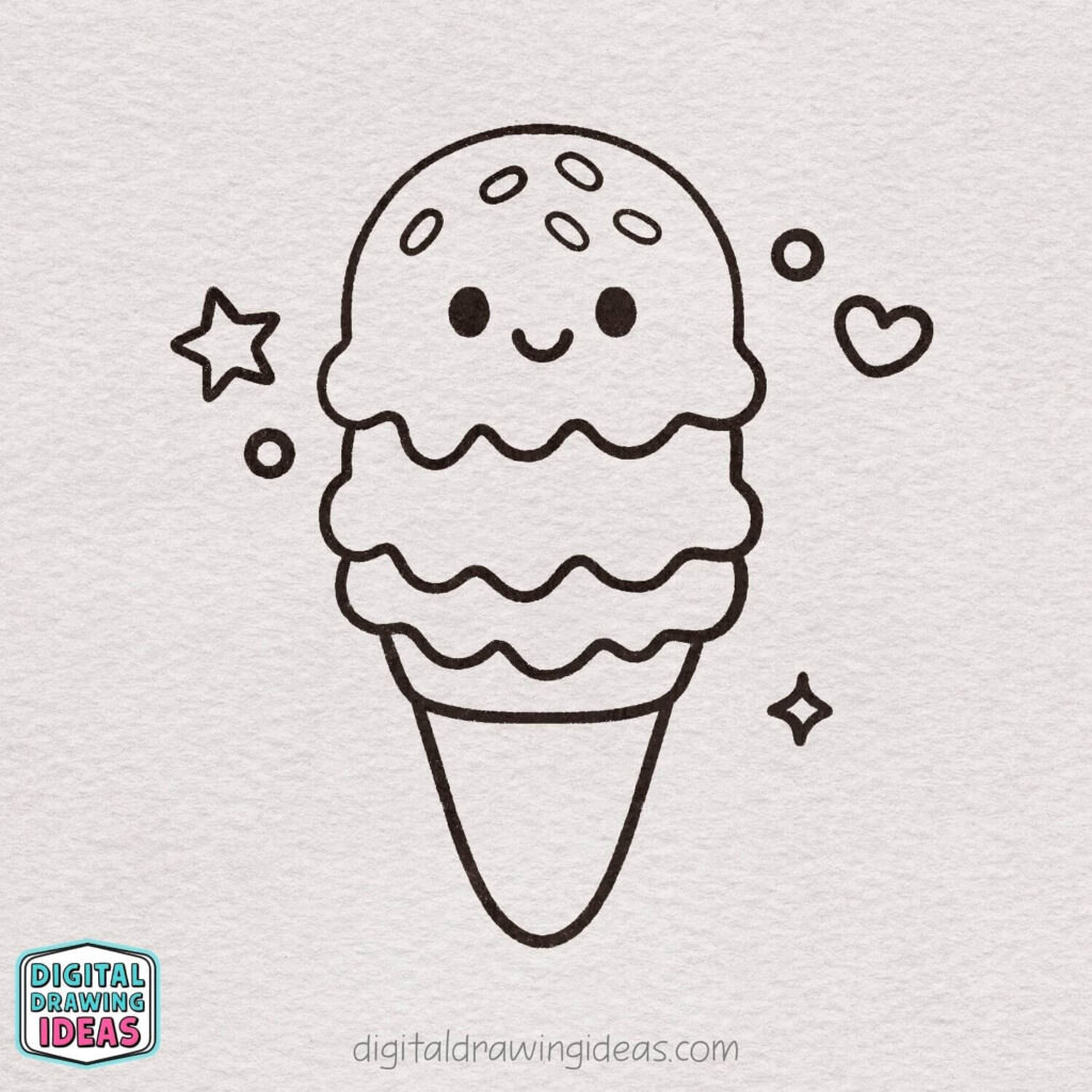 how to draw an ice cream - easy ice cream drawing tutorial