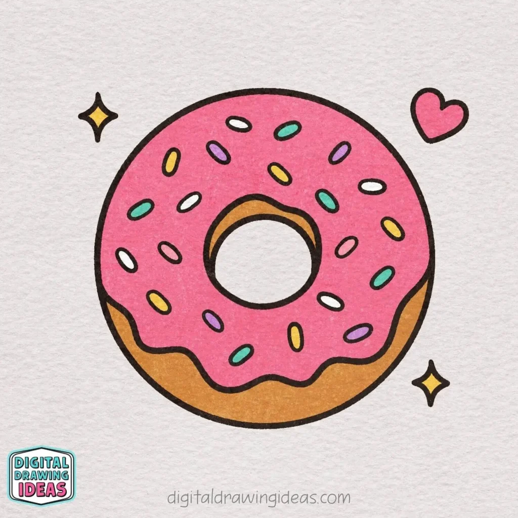 how to draw a donut step by step - easy donut drawing tutorial